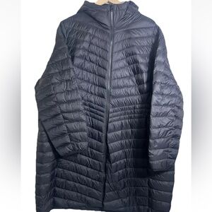 Lands’ End 3X Long Down Puffer Coat Black 800 Fill HyperDRY Hooded NWT